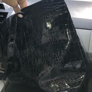 Neiman Marcus Faux Croc Work Tote